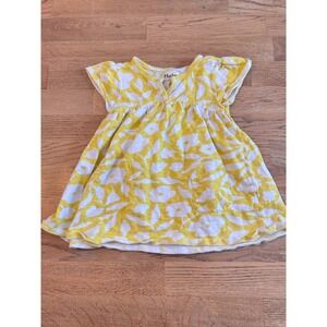 Hatley Baby Toddler Girls Yellow Floral Short Sleeve A Line Dress 18-24 M Spring
